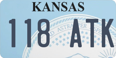 KS license plate 118ATK
