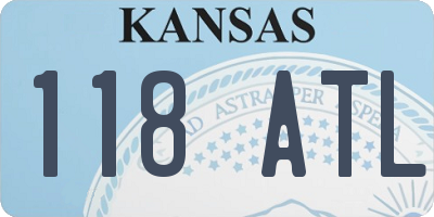 KS license plate 118ATL