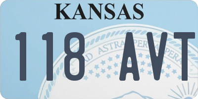 KS license plate 118AVT