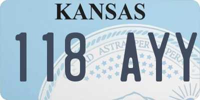 KS license plate 118AYY