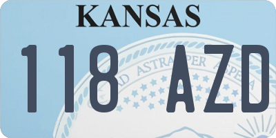 KS license plate 118AZD