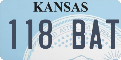 KS license plate 118BAT