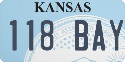 KS license plate 118BAY