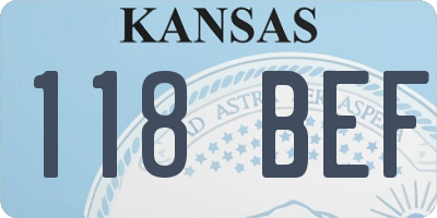 KS license plate 118BEF