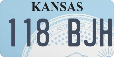 KS license plate 118BJH