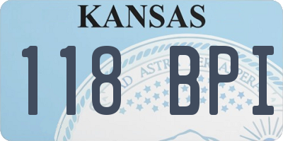 KS license plate 118BPI