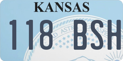 KS license plate 118BSH