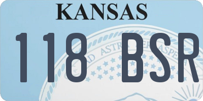 KS license plate 118BSR