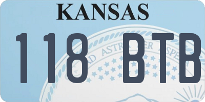 KS license plate 118BTB