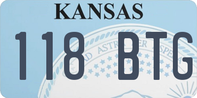 KS license plate 118BTG