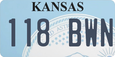 KS license plate 118BWN