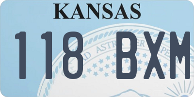 KS license plate 118BXM