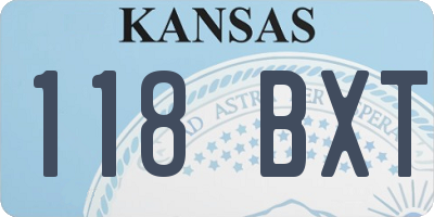 KS license plate 118BXT