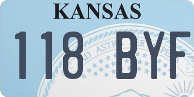 KS license plate 118BYF