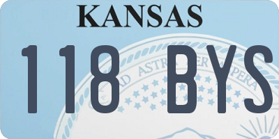 KS license plate 118BYS