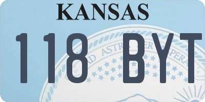 KS license plate 118BYT