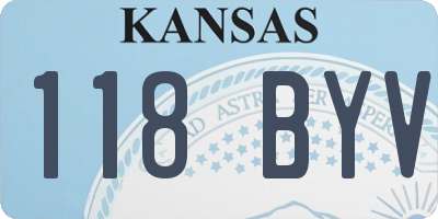 KS license plate 118BYV
