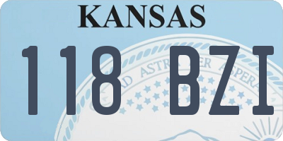 KS license plate 118BZI