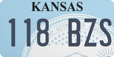 KS license plate 118BZS