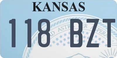 KS license plate 118BZT