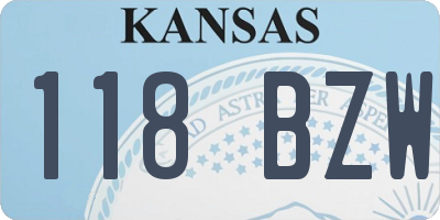 KS license plate 118BZW