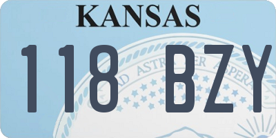 KS license plate 118BZY