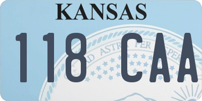 KS license plate 118CAA