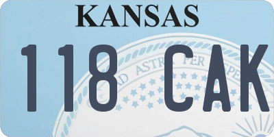 KS license plate 118CAK