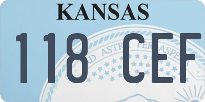 KS license plate 118CEF
