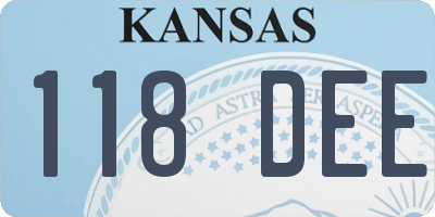 KS license plate 118DEE
