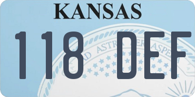 KS license plate 118DEF