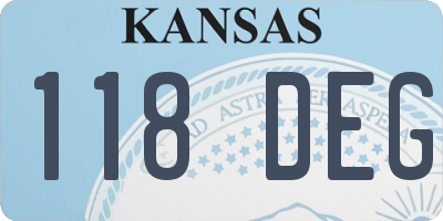KS license plate 118DEG