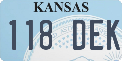 KS license plate 118DEK