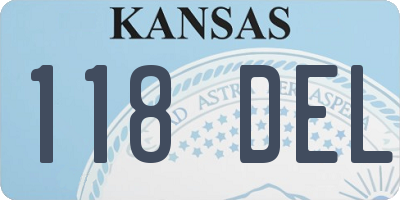 KS license plate 118DEL