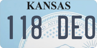 KS license plate 118DEO