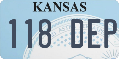 KS license plate 118DEP