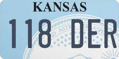 KS license plate 118DER