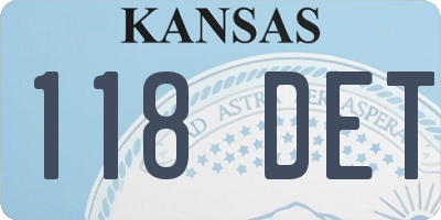 KS license plate 118DET
