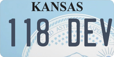KS license plate 118DEV