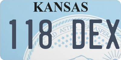 KS license plate 118DEX