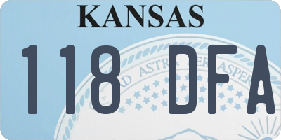 KS license plate 118DFA