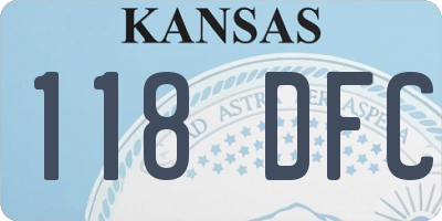 KS license plate 118DFC