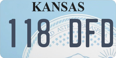 KS license plate 118DFD