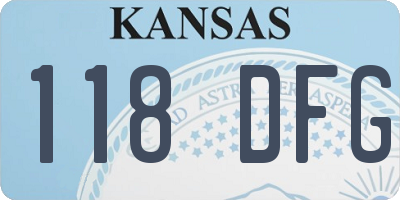 KS license plate 118DFG