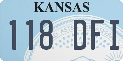 KS license plate 118DFI