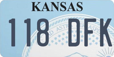 KS license plate 118DFK