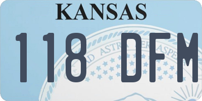 KS license plate 118DFM