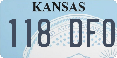 KS license plate 118DFO