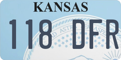 KS license plate 118DFR