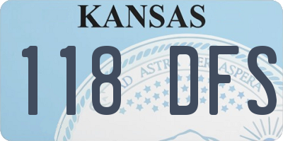 KS license plate 118DFS